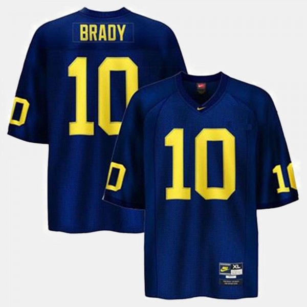 Michigan #10 For Men's Tom Brady Jersey Blue College Football Official
